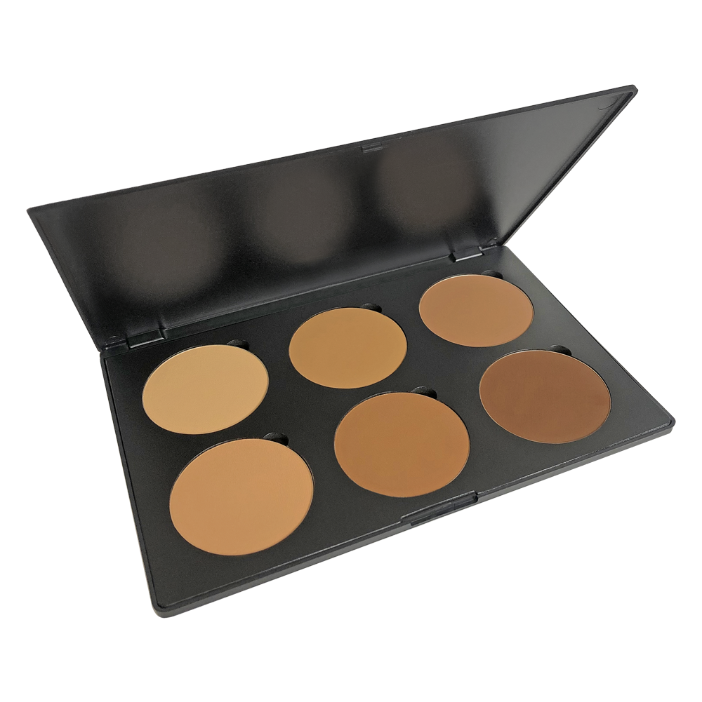 Glowette Dual Powder Palette - Walnut Wonder Dark, six well