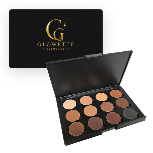 Glowette 12-Well Eyeshadow Palette in Desert Brown
