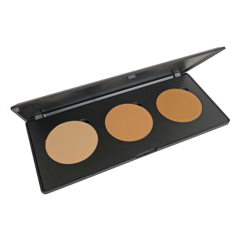 Glowette Dual Powder Palette - Caramel Charm Medium, three well