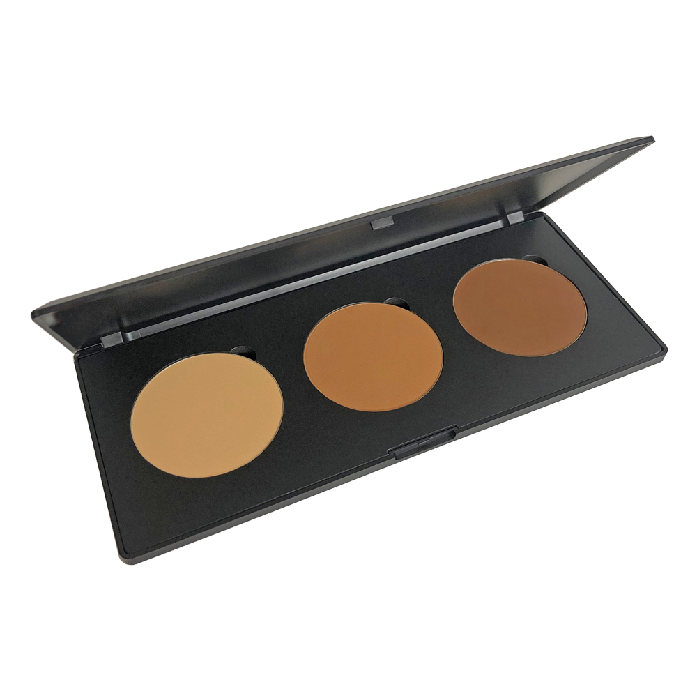 Glowette Dual Powder Palette - Cocoa Couture Dark, three well