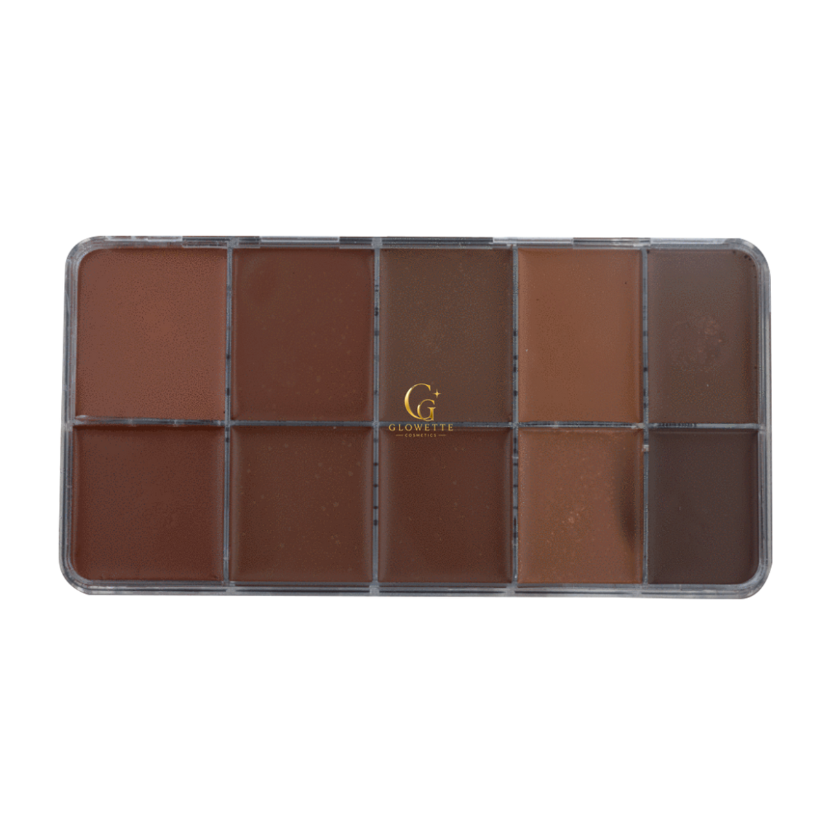 Glowette HD Cream Foundation Palette - Dark, ten well